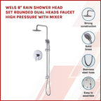 WELS Dual Head 8" Rain Shower Set