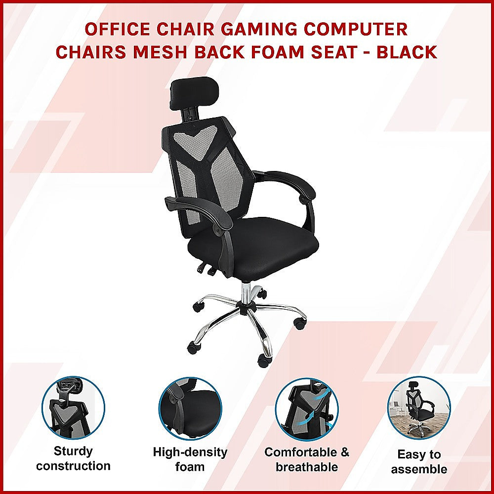 Ergonomic Mesh Office Gaming Chair - Black