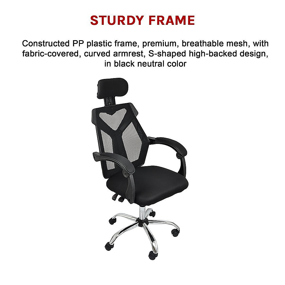Ergonomic Mesh Office Gaming Chair - Black