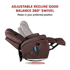 Palermo 360° Swivel Massage Recliner Chair with Heated PU Leather