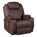 Palermo 360° Swivel Massage Recliner Chair with Heated PU Leather