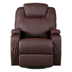 Palermo 360° Swivel Massage Recliner Chair with Heated PU Leather