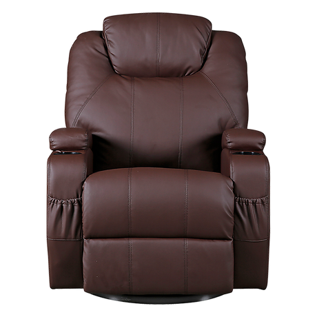 Palermo 360° Swivel Massage Recliner Chair with Heated PU Leather