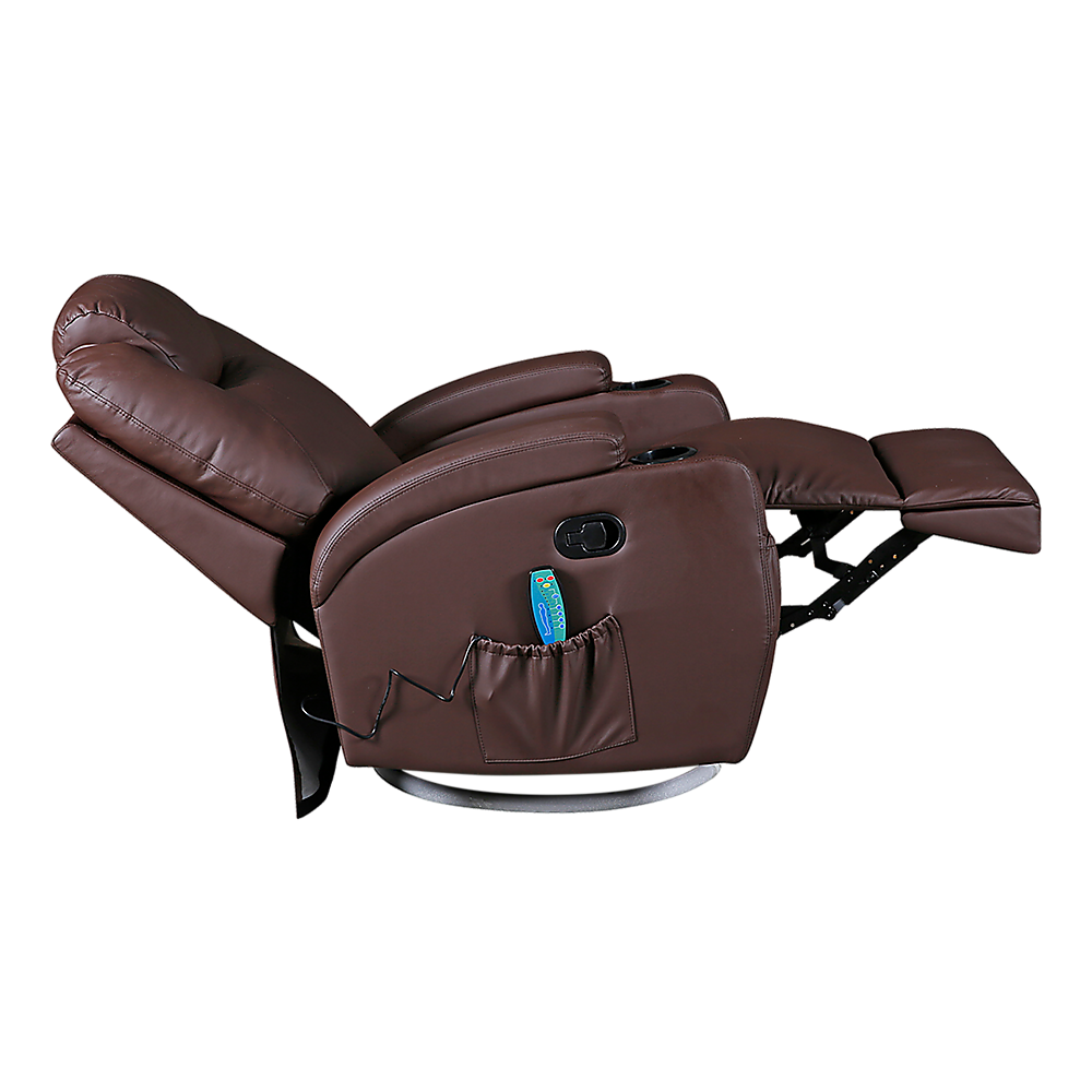 Palermo 360° Swivel Massage Recliner Chair with Heated PU Leather