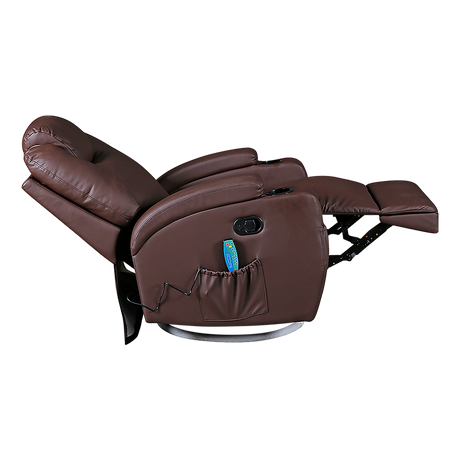 Palermo 360° Swivel Massage Recliner Chair with Heated PU Leather