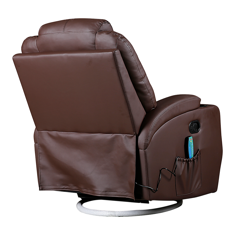 Palermo 360° Swivel Massage Recliner Chair with Heated PU Leather