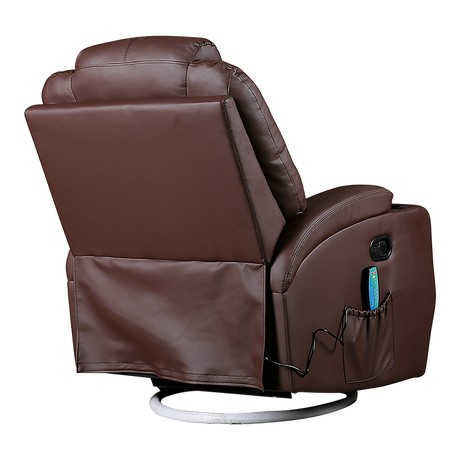 Palermo 360° Swivel Massage Recliner Chair with Heated PU Leather