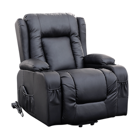 Recliner Chair Electric Massage Chair Lift Heated Leather Lounge Sofa Black