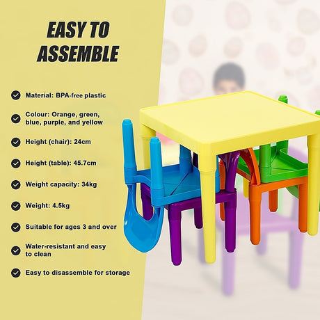 Kids Table and Chairs Play Set Toddler Child Toy Activity Furniture In-Outdoor