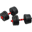 20kg Adjustable Rubber Dumbbell Set Barbell Home GYM Exercise Weights