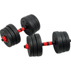 20kg Adjustable Rubber Dumbbell Set Barbell Home GYM Exercise Weights
