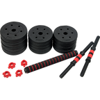 20kg Adjustable Rubber Dumbbell Set Barbell Home GYM Exercise Weights