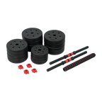 40kg Adjustable Rubber Dumbbell Set Barbell Home GYM Exercise Weights