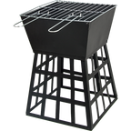 Square Black Fire Pit for Outdoor Heating