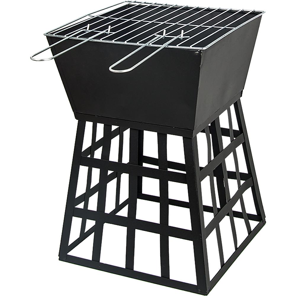 Square Black Fire Pit for Outdoor Heating