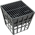 Square Black Fire Pit for Outdoor Heating