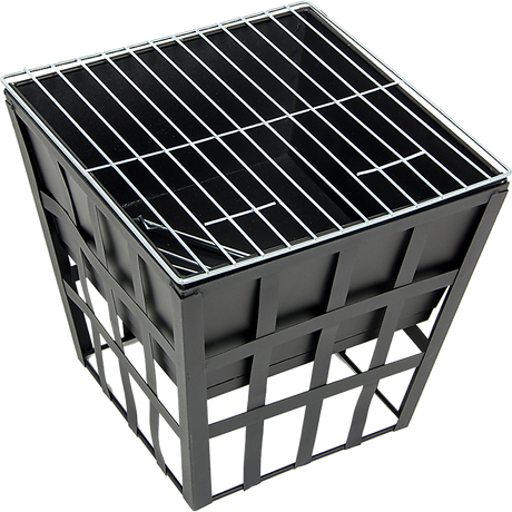 Square Black Fire Pit for Outdoor Heating