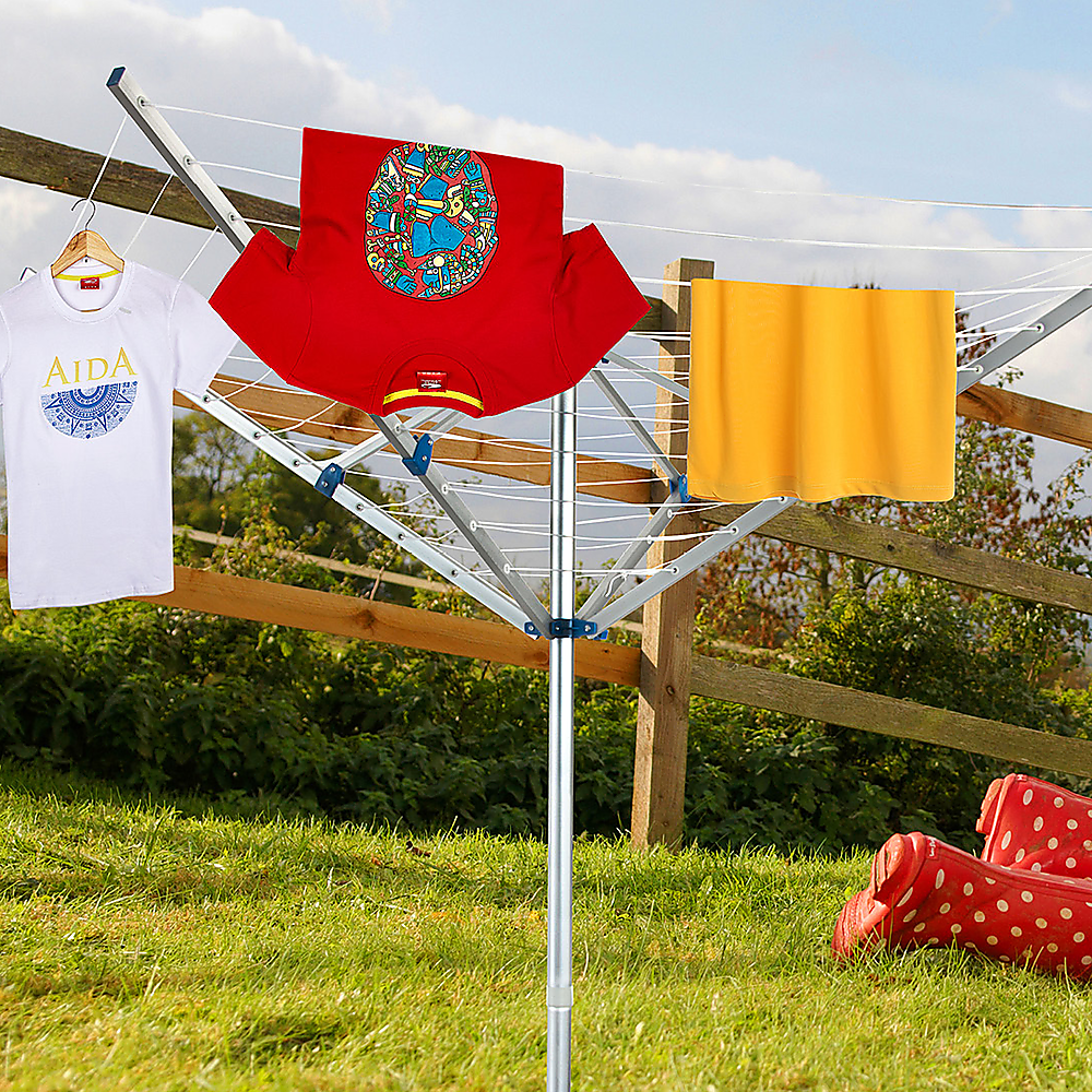 4 Arm Rotary Clothes Airer with 40m Line