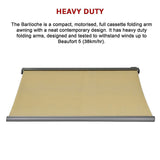 5.5m x 3.0m Retractable Folding Arm Awning Heavy Duty Full Cassette Motorised