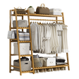 Eco-Friendly Bamboo Portable Clothes Rack