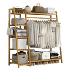 Eco-Friendly Bamboo Portable Clothes Rack