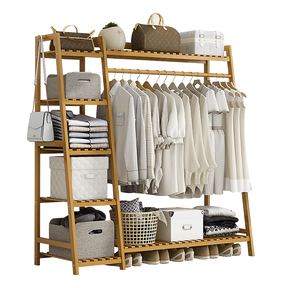 Eco-Friendly Bamboo Portable Clothes Rack
