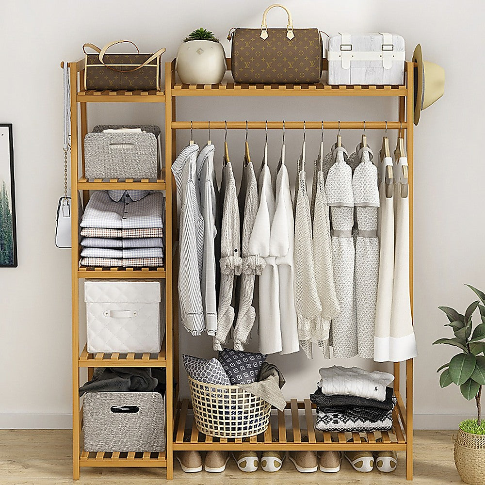 Eco-Friendly Bamboo Portable Clothes Rack