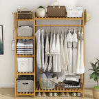 Eco-Friendly Bamboo Portable Clothes Rack