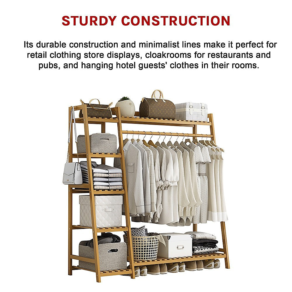 Eco-Friendly Bamboo Portable Clothes Rack