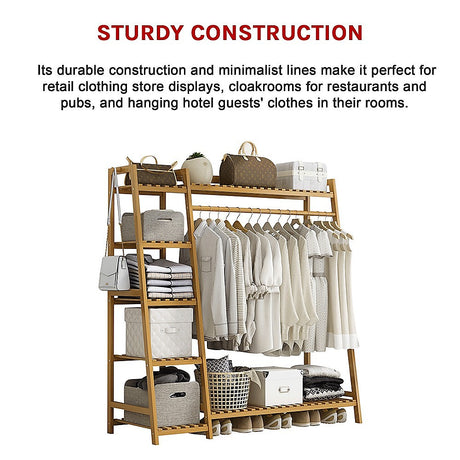 Eco-Friendly Bamboo Portable Clothes Rack