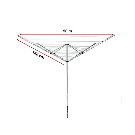 4 Arm 50m Rotary Outdoor Clothes Dryer
