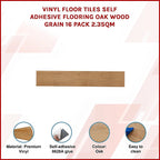 Self-Adhesive Oak Vinyl Floor Tiles 16 Pack