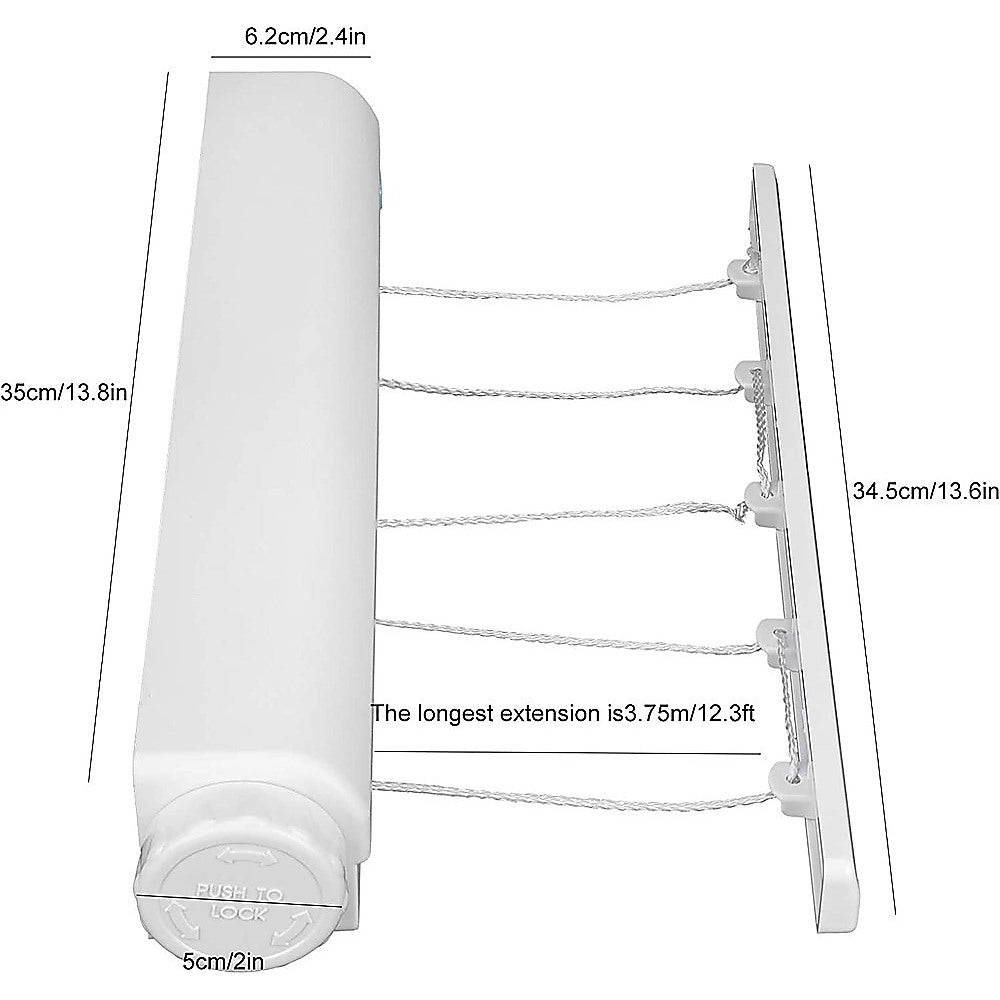 Retractable 5-Line Clothesline for Efficient Drying