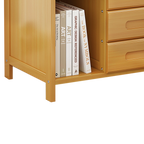 Bamboo Bedside Table Nightstand with Storage for Bedroom and Sofa Side Stand