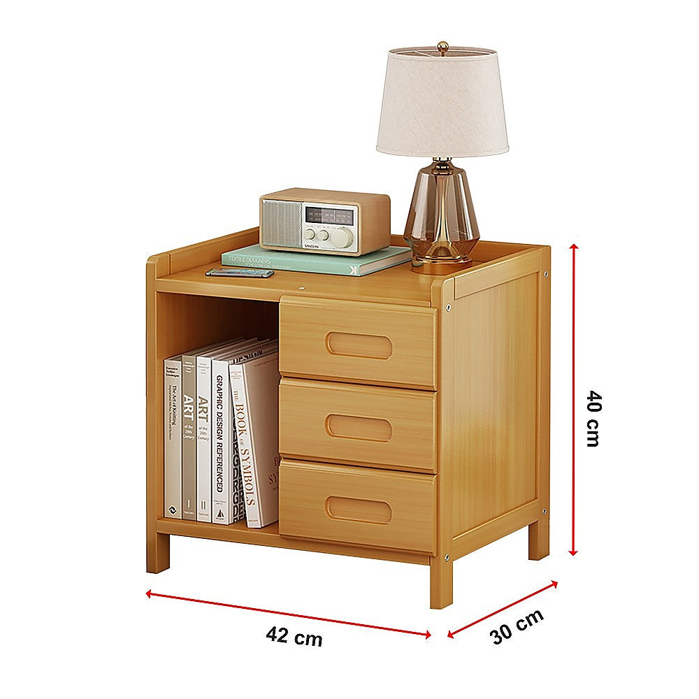 Bamboo Bedside Table Nightstand with Storage for Bedroom and Sofa Side Stand