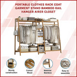 Elegant Bamboo Portable Clothes Rack Stand