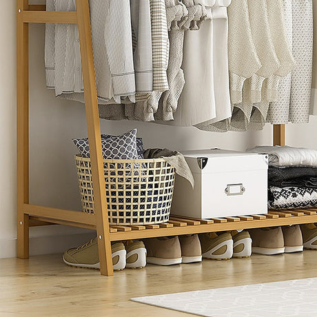 Elegant Bamboo Portable Clothes Rack Stand