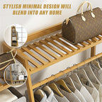 Elegant Bamboo Portable Clothes Rack Stand