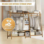 Elegant Bamboo Portable Clothes Rack Stand
