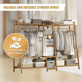 Elegant Bamboo Portable Clothes Rack Stand