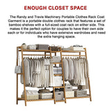 Elegant Bamboo Portable Clothes Rack Stand