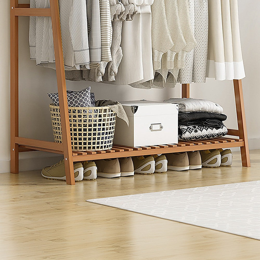 Bamboo Portable Clothes Rack and Garment Stand