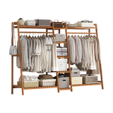 Bamboo Portable Clothes Rack and Garment Stand