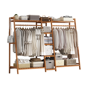 Bamboo Portable Clothes Rack and Garment Stand