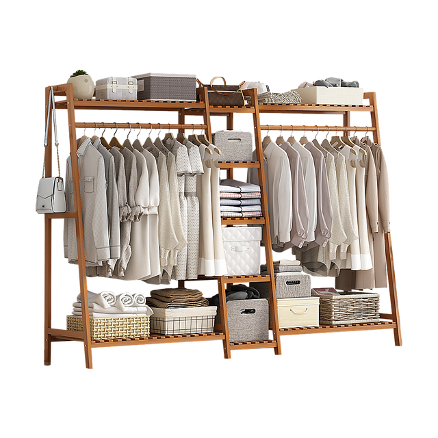 Bamboo Portable Clothes Rack and Garment Stand
