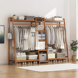 Bamboo Portable Clothes Rack and Garment Stand