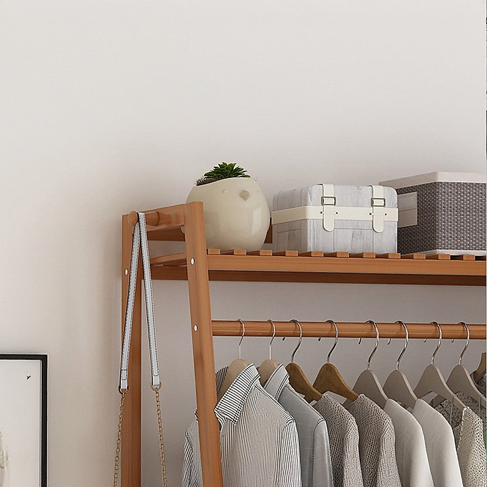 Bamboo Portable Clothes Rack and Garment Stand