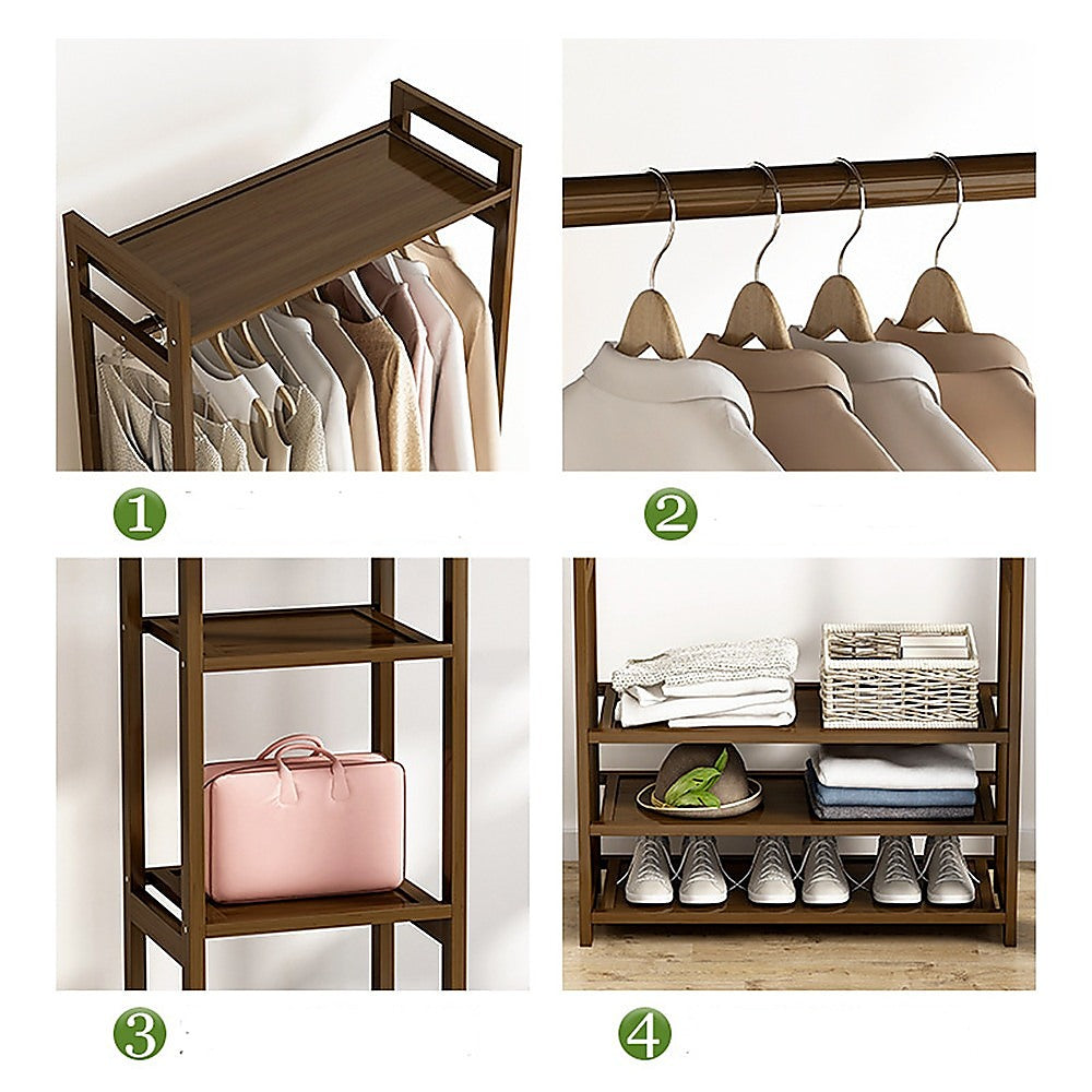Elegant Bamboo Portable Clothes Rack and Hanger