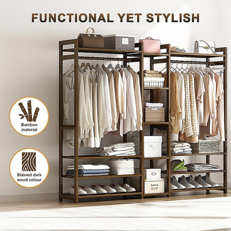 Elegant Bamboo Portable Clothes Rack and Hanger