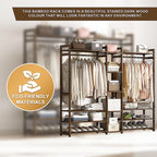 Elegant Bamboo Portable Clothes Rack and Hanger
